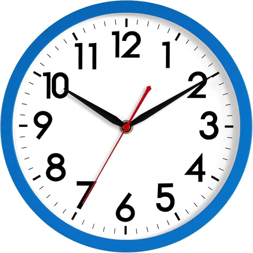 Miniatura 11 de AKCISOT Reloj de Pared Atómico de 10 Pulgadas Relojes Analógicos para Cocina Interior - Reloj Silencioso Operado con Batería para Dormitorio Oficina