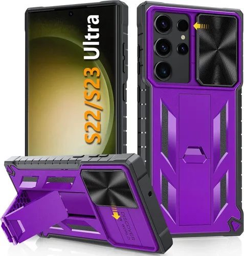 Miniatura 9 de Funda para Samsung Galaxy S22 Ultra 5G: Cubierta protectora de teléfono resistente de grado militar a prueba de caídas con soporte incorporado
