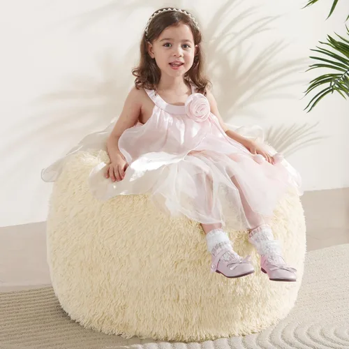 Miniatura 18 de Bean Bag Cover (No Filler) Soft Faux Fur Stuffed Animal Bean Bag Storage, Fluffy Plush Bean Bag Chair Cover Washable, Comfy Bean Bag Covers for Dark