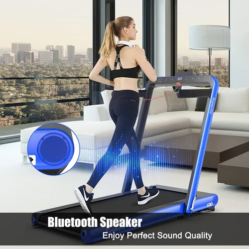 Miniatura 6 de Goplus Caminadora plegable 2 en 1, 4.75 HP Superfit para debajo del escritorio, caminadora eléctrica con control de aplicación, pantalla táctil LED