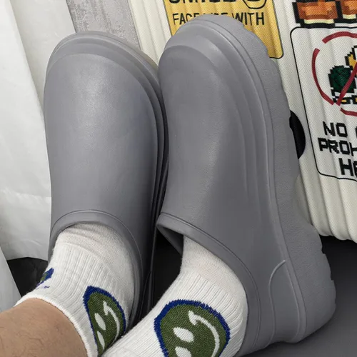 Miniatura 6 de Harssidanzar Zuecos para hombre, zapatos de chef para hombre, zapatos de jardín, zapatos de trabajo sin cordones para servicio de alimentos, jardín