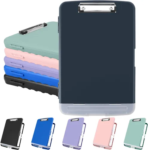 Miniatura 15 de Meiikun Portapapeles con almacenamiento, protección resistente a prueba de golpes, bolsa interna para bolígrafo y clip de metal, tableros de clip