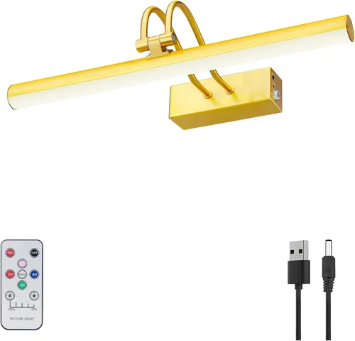 Miniatura 11 de RAIFOOLLY Luz de imagen, luces de imagen para pared inalámbricas, luces de imagen de 16 pulgadas con temporizador y regulable, luces de pared a