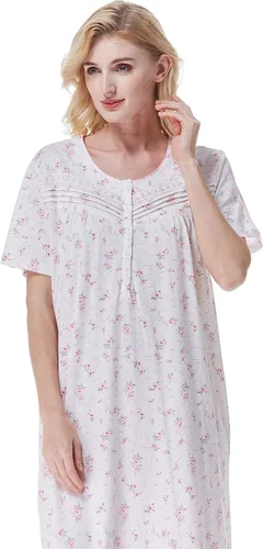 Miniatura 4 de Keyocean - Camisones para mujer, 100% algodón, suave, ligero, cómodo, ropa de dormir