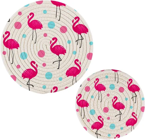 Miniatura 8 de Kigai Juego de 2 salvamanteles con textura de vaca para cocina, salvamanteles de tejido de hilo de algodón puro para platos calientes, cuencos