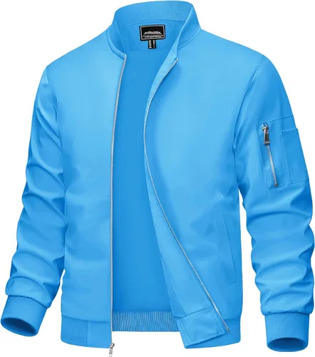 Miniatura 22 de MAGCOMSEN Chaqueta para hombre, ligera, cortavientos, chaqueta bomber resistente al viento, chaqueta casual con cremallera, abrigos ropa exterior