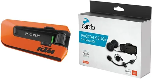 Miniatura 11 de Cardo PACKTALK Edge - Auriculares de comunicación Bluetooth para motocicleta con intercomunicador - Paquete individual & kit de casco unisex adulto