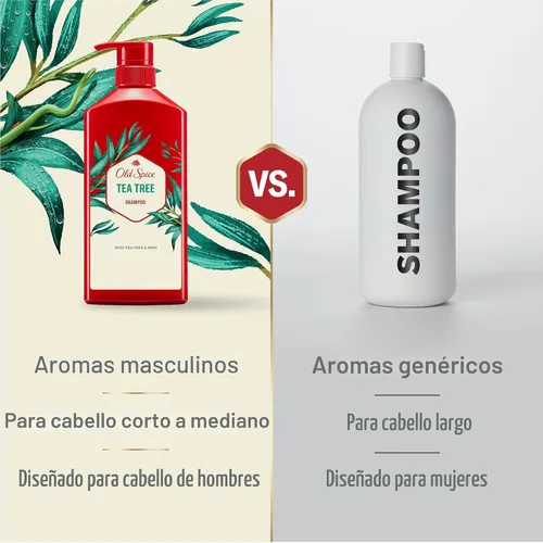 Miniatura 3 de Old Spice Champú de Árbol de Té para Hombre, Cabello Más Sano, Más Lleno, Más Hidratado, 21.9 Fl Oz Cada Uno, Pack de Dos
