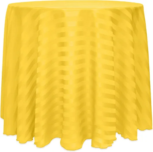 Miniatura 11 de ULTIMATE TEXTILE Mantel redondo de rayas satinadas de 84 pulgadas color marfil crema