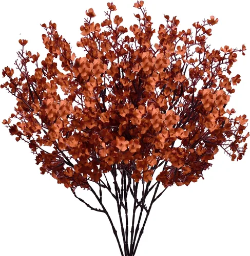 Miniatura 14 de Mandy's 6 paquetes de flores artificiales de aliento de bebé beige marrón 18.5 Inch Silk Gypsophila European Style Modern Home Decor Centerpiece