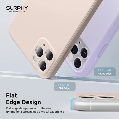 Miniatura 3 de SURPHY Funda de diseño para iPhone 11 Pro Max con protección para cámara, diseño de borde recto, silicona líquida delgada, piedra