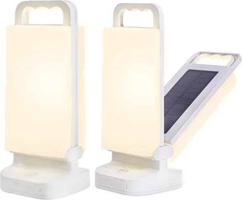 Linterna solar para campamento de 6000 mAh, paquete de 2, luz de campamento recargable por USB y fuente de alimentación, lámpara nocturna LED