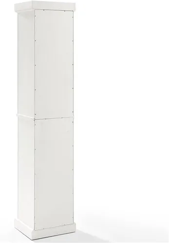 Miniatura 5 de Crosley Furniture Seaside - Armario de almacenamiento alto de lino y organizador de baño con cajón y estantes, color blanco envejecido