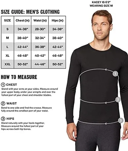Miniatura 5 de 32 Degrees - Camiseta ligera para hombre, manga larga, ajuste de forma, elástico en 4 direcciones, térmica