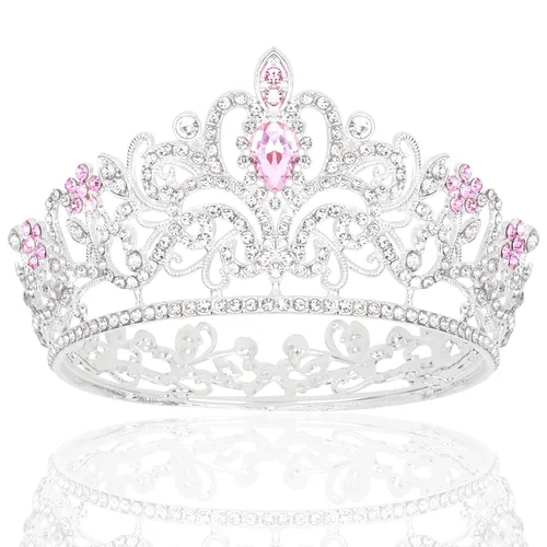 Miniatura 9 de CIEHER Corona pequeña negra para niñas, tiara de princesa, decoración de pastel de cumpleaños