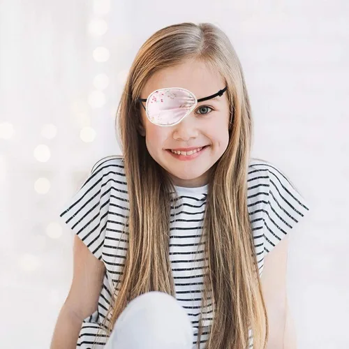 Miniatura 3 de EXCEART 2 parches ajustables de seda para un ojo, corrección de estrabismo, parches para ojos para adultos para ojos derechos, parche para niños