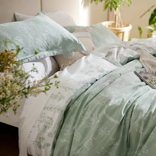 Miniatura 6 de Bedsure - Juego de edredón tamaño King, juego de ropa de cama verde salvia, 3 piezas de ropa de cama floral bonita, 1 edredón reversible suave