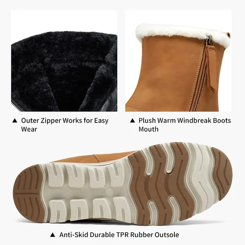 Miniatura 4 de Vepose Botines de nieve para mujer, impermeables, cortavientos, cálidos, para invierno
