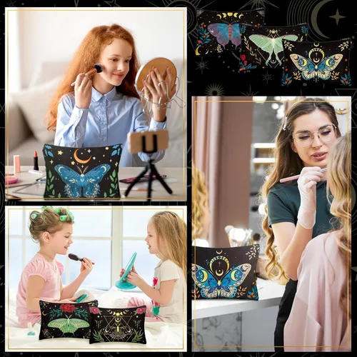Miniatura 7 de Kajaia 12 Piezas Bolsas de Maquillaje Lindas Portátiles de Viaje Monedero Bolsillo para Artículos de Tocador Organizador de Maquillaje
