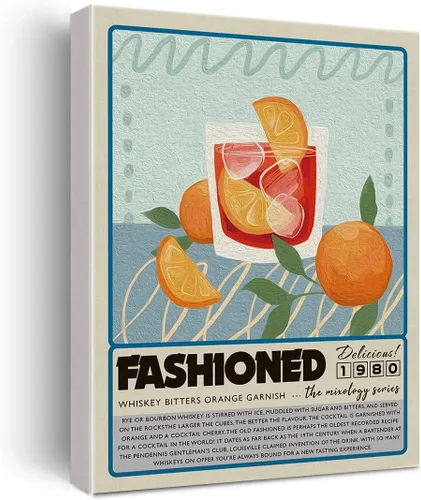 Miniatura 12 de Divertida impresión en lienzo de cóctel para decoración de pared de tequila, 12 x 15 pulgadas, decoración moderna para el hogar, cocina, bar