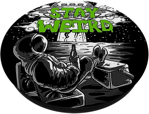 Miniatura 2 de Stay Weird Astronauta OVNI Galaxy Extraterrestre Space Lover PopSockets intercambiables PopGrip