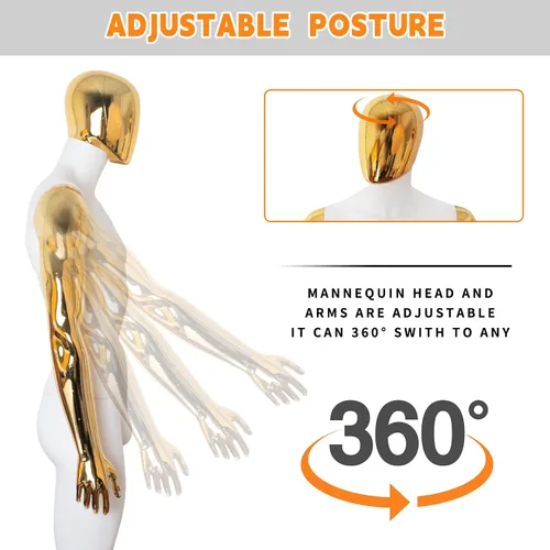Miniatura 3 de Maniquí femenino Forma de vestido blanco Cuerpo completo Maniquí Cuerpo 70 pulgadas Maniquines ajustables Modelo de vestido de plástico Maniquines