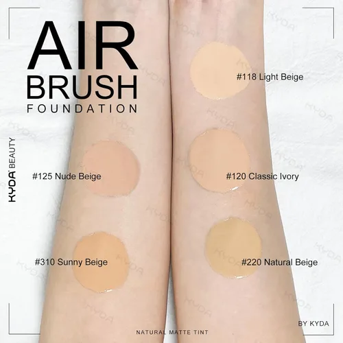 Miniatura 7 de KYDA - Base en aerosol AirBrush SPF 35, base mate duradera, cubierta ligera, suave mezclable, base de maquillaje hidratante con aplicador de cepillo