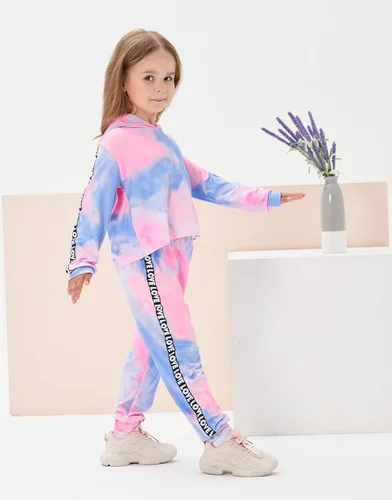 Miniatura 4 de Conjunto de sudadera con capucha y pantalones de manga larga para bebés y niñas pequeñas