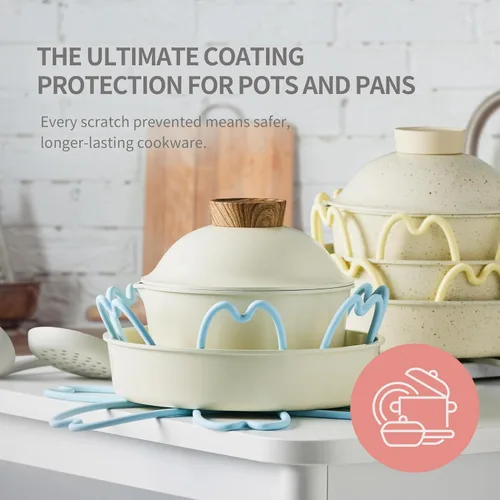 Miniatura 2 de iPROTECT - Stack Expert - Protector multiusos de silicona sin BPA para ollas y sartenes juego de 2 salvamanteles para todos los tamaños