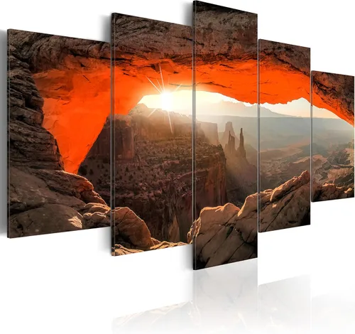 Miniatura 13 de artgeist Lienzo acústico para pared, diseño de montañas de la naturaleza, 80 x 40 pulgadas, 5 piezas con impresión de sonido de espuma acústica