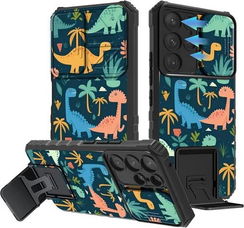 Miniatura 350 de Funda para Samsung Galaxy S22 Ultra 5G, Galaxy S22 Ultra con cubierta de cámara deslizante, funda resistente de doble capa con función atril Black