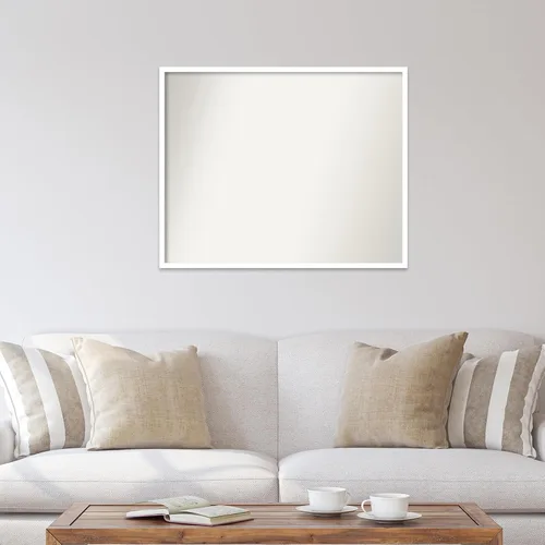 Miniatura 180 de Amanti Art Espejo de baño blanco para sobre el fregadero, 32 x 45 pulgadas, espejo de tocador rectangular blanco esbelto, marco de madera moderno