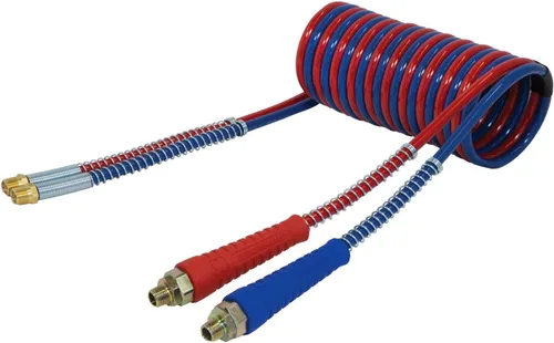 Tectran MAGNUMFLEX-HD™ Bobinas de manguera de freno de aire para camión de doble línea premium | Agarre flexible | Resistente a la corrosión | Cable