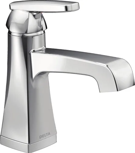 Delta Faucet Grifo Ashlyn de Baño de Un Solo Orificio, Grifo de Baño de Una Sola Manija Cromado, Grifo de Lavabo de Baño, Diamond Seal Technology,