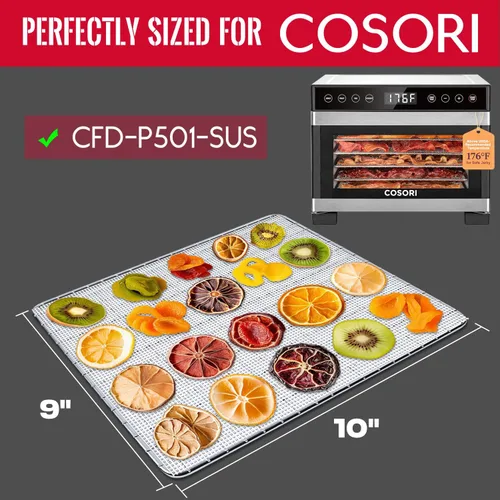 Miniatura 2 de GUCUJI Hojas deshidratadoras de silicona para COSORI CFD-P501-SUS, 10 x 9 pulgadas, antiadherentes, sin BPA, paquete de 5