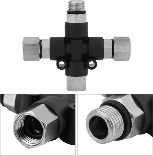 Miniatura 7 de Compresor de aerógrafo a adaptador de manguera de aerógrafo Conector divisor de 1/8 pulgadas BSP de 3 vías