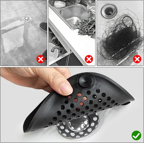 Miniatura 8 de 4 Piezas de Captador de Pelo para Desagüe de Ducha, Tapón para Bañera, Protectores de Desagüe para el Hogar, Cubierta de Desagüe con Ventosa, Trampa