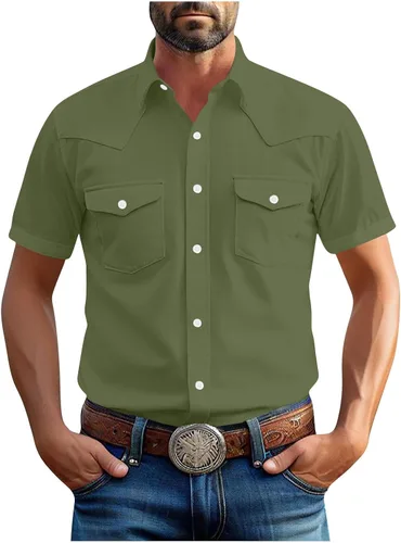 Miniatura 11 de Men's Short Sleeve Button Down Shirts Cargo Shirt Fashion Casual Summer Beach Shirts Business Work Basic Tee Tops