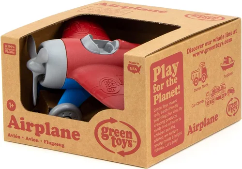 Miniatura 5 de Green Toys Avión - Libre de BPA, libre de ftalatos, avión aero rojo para mejorar el conocimiento aeronáutico de los niños. Juguetes