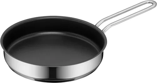 WMF Mini sartén, revestida, pequeña, 7.1 in, acero inoxidable pulido Cromargan, inducción, apilable, ideal para porciones pequeñas o hogares