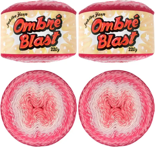 Miniatura 44 de JubileeYarn Hilo Ombré Blast - 220g/pastel Algodón Peso Bebé - Cripta de Hielo - 1 Pastel 119 Cripta de hielo