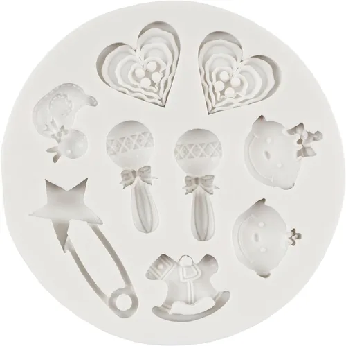 Miniatura 9 de Molde de silicona para pastel de bebé con temática de baby shower, moldes para pies de bebé para decoración de pastel de cumpleaños de bebé, Estilo a