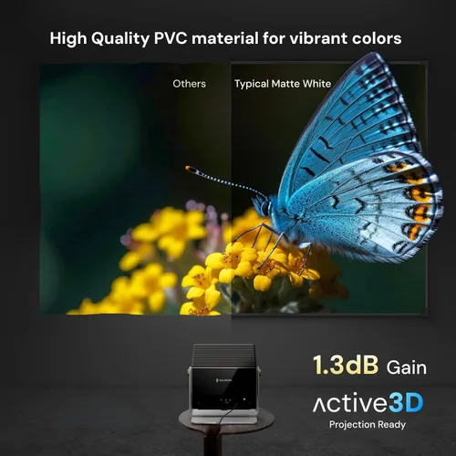Miniatura 2 de Valerion Pantalla de Proyector de Marco Fijo de 120 Pulgadas, Ganancia de 1.3 dB, 80% de PQE, Ultra HD 4K/8K, Pantalla de Proyector de Montaje