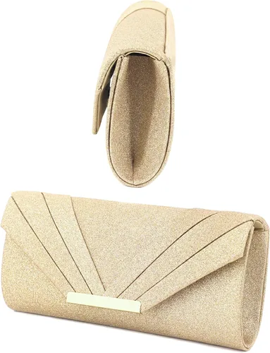 Miniatura 5 de Gabrine Bolso envolvente de noche para mujer bolso de mano lentejuelas brillantes material de tela para bodas fiestas bailes de graduación