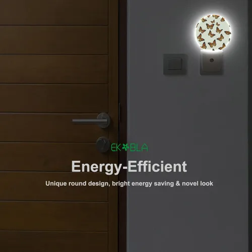 Miniatura 8 de EKOBLA Monarch - Luz nocturna de mariposa enchufable, luz nocturna LED de mariposa con sensor automático del atardecer al amanecer para dormitorio