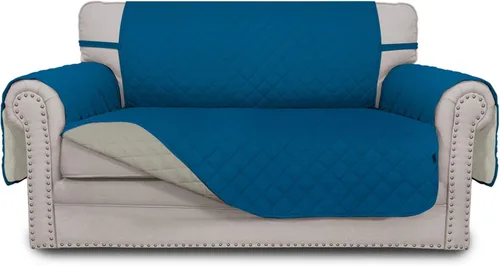 Miniatura 187 de Easy-Going - Funda para sofá, futón y sillón sin reposabrazos, reversible, resistente al agua, para mascotas y niños (azul oscuro/azul claro)