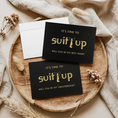 Zonon 8 tarjetas de propuesta de padrinos de boda, 7 Will You Be My Groomsman y 1 tarjeta de padrino de boda con sobres de 5 x 7 pulgadas, ideal