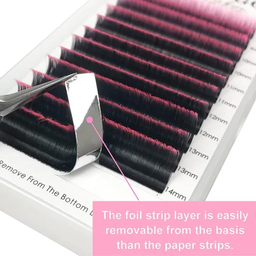 Miniatura 3 de CoMango Extensiones de pestañas de color rosa degradado, rizo D, extensiones de pestañas de color fáciles de colocar, extensiones de pestañas suaves