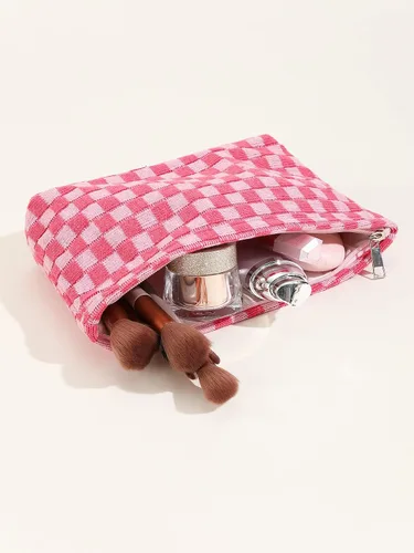 Miniatura 6 de Lindo bolso de maquillaje a cuadros Y2k para mujer