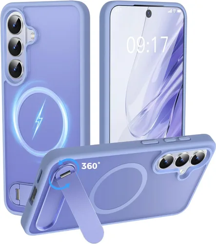 Miniatura 10 de Reukdnv Funda magnética para Galaxy S24 Ultra con soporte de metal duradero, protección contra caídas de grado militar, compatible con MagSafe